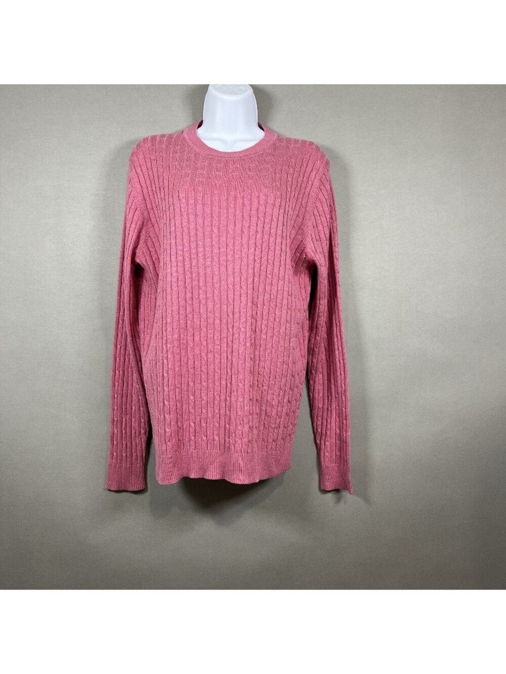 Express Pink Silk Cashmere Blend Cable Knit Long Sleeve Sweater